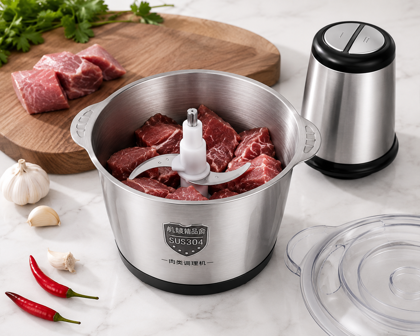 Kitchenoraa Premium 3L Electric Meat Chopper – Stainless Steel Food Processor