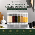 Elite 6-Compartment Grain Dispenser | BPA-Free Dry Food Storage