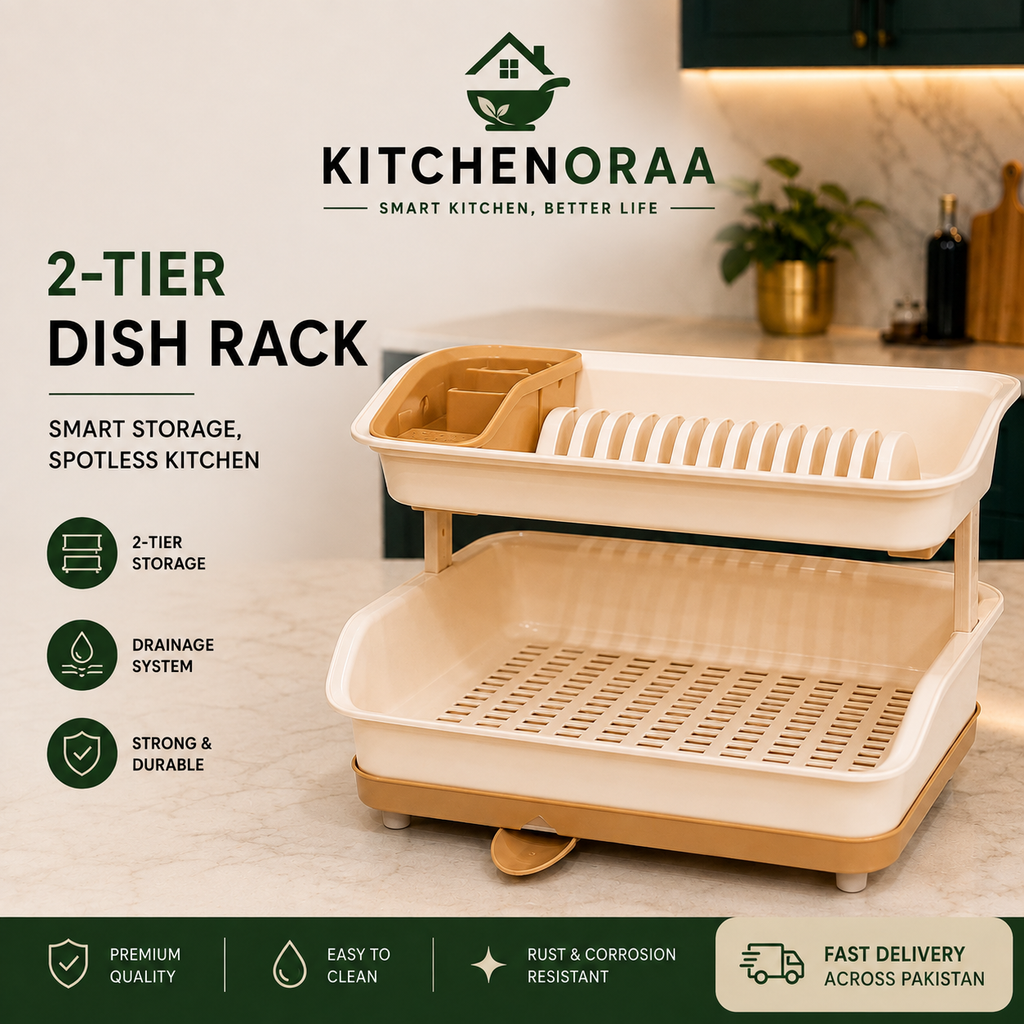 Smart 2-Tier Dish Rack – Premium Kitchen Organizer ✨