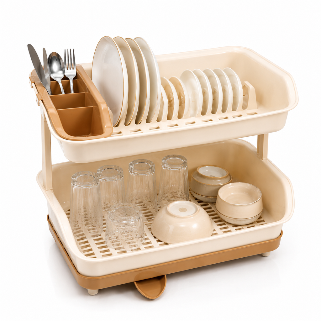 Smart 2-Tier Dish Rack – Premium Kitchen Organizer ✨